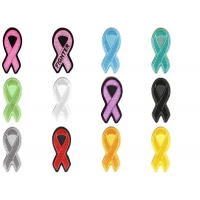 Awareness Ribbon Patches Set Of 12 Different Colored Embroidered Iron On Ribbons